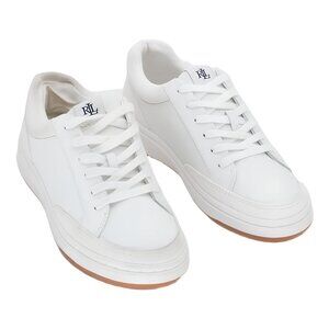 Lauren Ralph Lauren Low-Top Sneakers Snow White Clubhouse Cream Size 5.5M